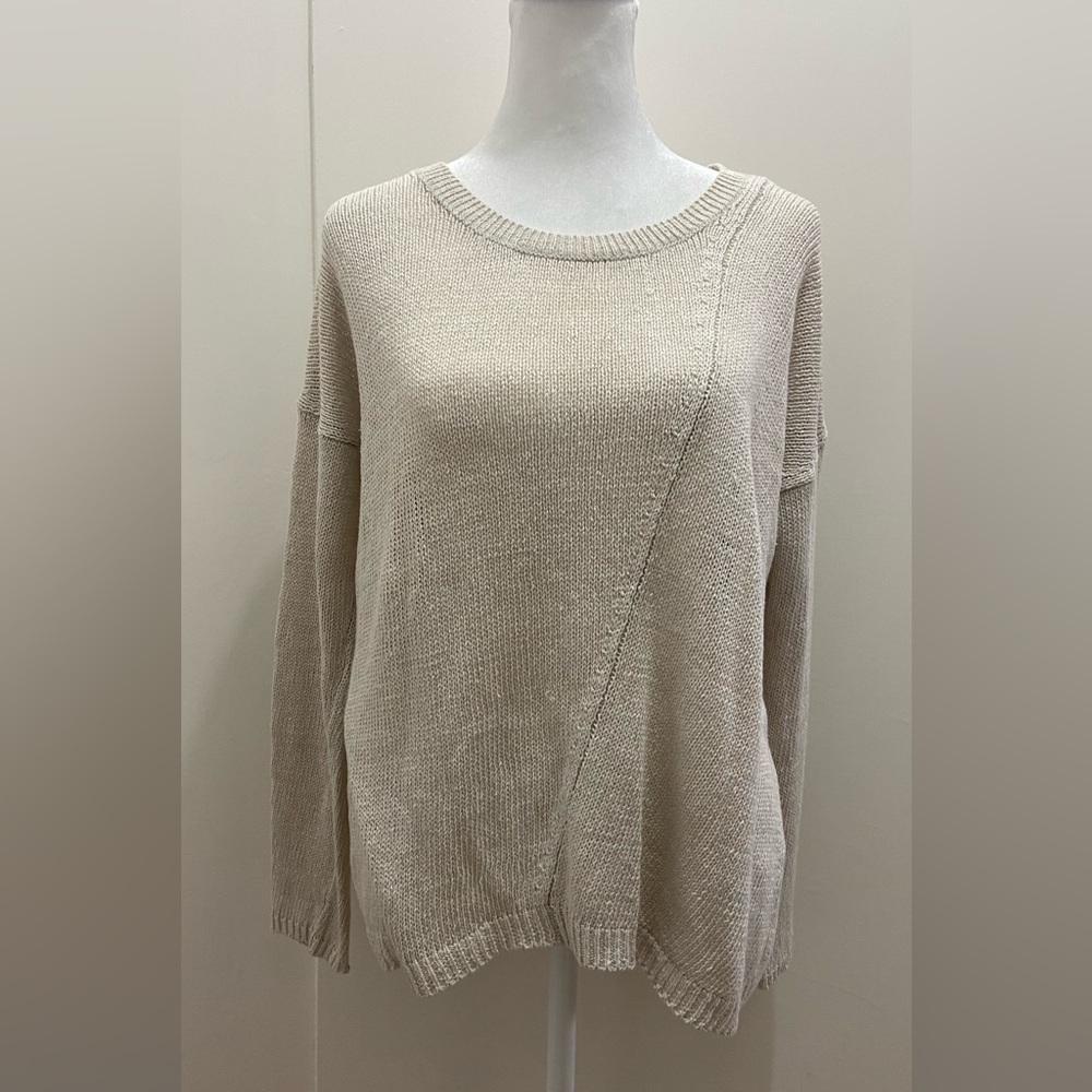 Vince Women's Beige Linen Crew Neck Sweater XS